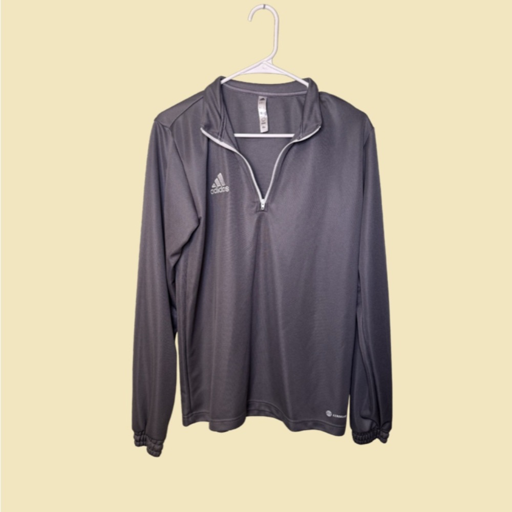 Adidas Men’s Entrada 22  Gray Quarter-Zip Pullover